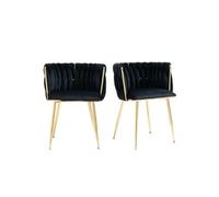 YeMaster Chaises de salle à manger (ensemble de 2), coussins en velours, design tissé à la main, conviennent à la salle à manger, au salon et à la