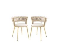 YeMaster Chaises de salle à manger (ensemble de 2), coussins en velours, design tissé à la main, conviennent à la salle à manger, au salon et à la