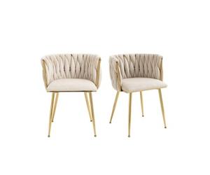 YeMaster Chaises de salle à manger (ensemble de 2), coussins en velours, design tissé à la main, conviennent à la salle à manger, au salon et à la