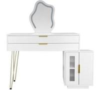 YeMaster Coiffeuse avec miroir à éclairage LED, coiffeuse design extensible, 100*40*78cm
