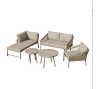 YeMaster Ensemble de salon de jardin, ensemble de mobilier de jardin, ensemble de canapé d'extérieur moderne avec coussins d'assise et de dossier,