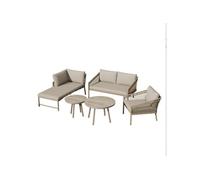 YeMaster Ensemble de salon de jardin, ensemble de mobilier de jardin, ensemble de canapé d'extérieur moderne avec coussins d'assise et de dossier, kaki kaki G