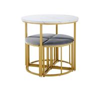 YeMaster Ensemble table à manger et chaises, ensemble table à manger 4 chaises, ensemble table à manger moderne, couleur gris or