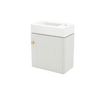 YeMaster Meuble de salle de bain, meuble sous vasque 46 cm, meuble suspendu avec vasque - blanc