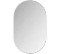YeMaster Miroir de salle de bain ovale, armoire murale avec miroir, meuble de rangement intégré, adapté à la salle de bain, au salon et à la chambre, blanc blanc G