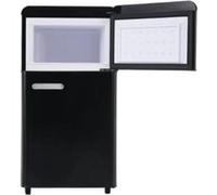 YeMaster Réfrigérateur à deux portes, réfrigérateur rétro, 45*46*91 cm, avec éclairage LED, volume 72 litres, consommation d'énergie 120 kWh, noir