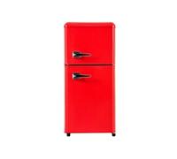 YeMaster Réfrigérateur vintage, Réfrigérateur à double porte, 42*45.5*88.8cm, Volume total 60 Litres, 102 kWh/an, avec éclairage LED, Rouge Rouge G
