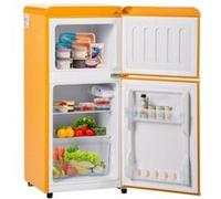 YeMaster Réfrigérateur vintage - YeMaster - 42*45.5*88.8cm, Volume total 60 Litres, 102 kWh/an, Avec éclairage LED, Jaune Jaune G