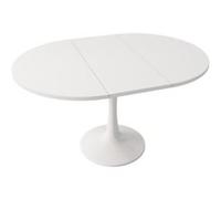 YeMaster Table à manger extensible, table basse ovale 100/140 x 100 x 75 cm - blanc Blanc G