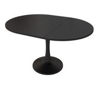 YeMaster Table à manger extensible, table basse ovale 100/140 x 100 x 75 cm - noir