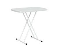 YeMaster Table d'appoint de jardin, table basse, table de balcon pliante, réglable en hauteur, 76x50x74 cm, pour balcon terrasse intérieur extérieur, blanc blanc G