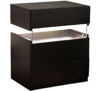 YeMaster Table de chevet LED, commode à 3 tiroirs, table d'appoint de chambre, noire Noir G