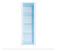 YeMaster Vitrine avec éclairage LED, 3 compartiments en verre, 55*38*166cm, meuble, meuble de rangement, blanc Blanc G