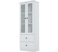 YeMaster Vitrine LED, meuble de rangement à double porte, 165 cm avec port USB, 16 options d'éclairage