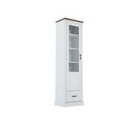 YeMaster Vitrine LED moderne, meuble de rangement avec port USB, 178 cm, blanc