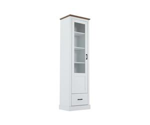 YeMaster Vitrine LED moderne, meuble de rangement avec port USB, 178 cm, blanc