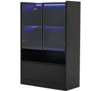 YeMaster Vitrine LED moderne, noir mat 120 cm avec éclairage LED 16 couleurs Noir G