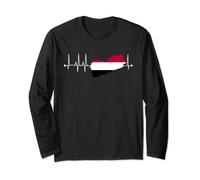 Yémen Heartbeat EKG Pulse Proud Yemeni Love Yémen Manche Longue