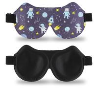 Yemiany Masque de Nuit, Masque de Nuit Enfant, Masque Nuit Sommeil, Bandeau Yeux Sommeil, Masques de Sommeil 3D Avec Sangle Réglable, Animal Astronaute