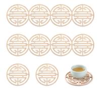 YEMVAR Set de 10 Pièces 7x7cm Dessous de Verre, sous Verre en Bois, sous-Verres de Qualité Supérieure pour Le Café, Le Thé et Autres Boissons - sous-Verres Robustes au Design Unique