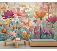 YEMYOR Fleur Papier Peint 500x300cm, Colorful Daisy Floral Mural Pour le salon et la chambre