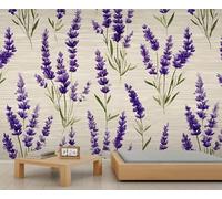 YEMYOR Lavande Papier Peint, Purple Lavender Mural-450x300cm