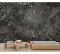 YEMYOR Mural en marbre Fond d'écran, Vintage Murals en marbre noir, Luxury Cracked Marbles Mural, abstrait gris blanc 3D marbres canapé TV fond d'écran-250x175cm