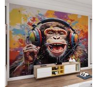 YEMYOR Papier Peint Singe Joyeux, Singes En Musique, Graffitis Personnalisés En 3D, Sticker Mural, Pour Salon Chambre-500x300cm