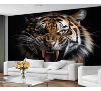 YEMYOR Peinture murale 3D tigre féroce, peintures murales en soie amovible et imperméable pour salon, chambre à coucher, 200 x 140 cm
