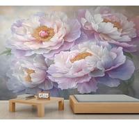YEMYOR Peony Murals Beautiful Pink and White Peony Wallpaper Luxueux Art Floral Salon Wallpapers Modern Large Floral Bedroom Wall Mural Wallpapers Locater-232x158cm