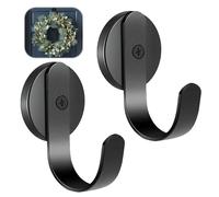 Yenblow Crochet magnétique robuste pour porte d'entrée en métal, crochets de porte solides anti-rayures pour décorations de Noël, support de couronne noir uniquement pour surfaces métalliques