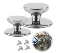 Yenblow Lot de 2 boutons de rechange universels pour couvercle de mijoteuse, en acier inoxydable, résistant à la chaleur, poignée fixe compatible avec la plupart des casseroles de cuisine (lot de 2