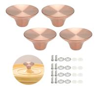 Yenblow Lot de 4 poignées de rechange en métal pour cocotte en acier inoxydable compatibles avec les ustensiles de cuisine en fonte émaillée Le Creuset Stuab Aldi Lodge (or rose givré, kits de vis