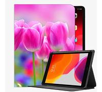 YENDOSTEEN Coque pour iPad 9,7 Pouces Air 2013 Mince Légère Intelligente Étui Housse,Fleurs Belles Tulipes Roses Flou Housse Étui avec Veille/Réveil Automatique