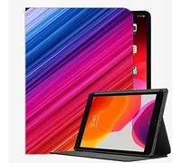 YENDOSTEEN Coque pour iPad Air 2 9.7 Pouces, Modèles A1566 A1567, Rayures Arc-en-Ciel coloré Housse Étui avec Veille/Réveil Automatique