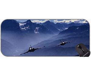 YENDOSTEEN Grand tapis de souris avec tissu texturé de qualité supérieure, avions de combat de l'armée aérienne indienne HD 18 tapis de souris de jeu avec bords cousus