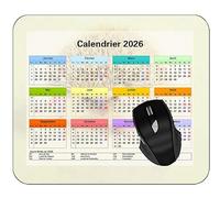 YENDOSTEEN Tapis De Souris 2026 Calendrier Tapis De Souris,Vol De Forme Lumineuse De Fond De Voile vec Support en Caoutchouc et Surface en Tissu Microtissé Équilibré