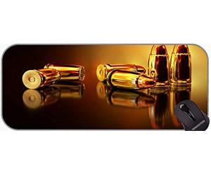 YENDOSTEEN Tapis de souris de jeu avec bords cousus, armes, munitions en métal, base en caoutchouc antidérapant