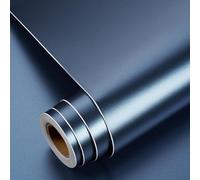 YENHOME Papier Adhesif Bleu pour Meuble Cuisine Effet Inox 40x300cm Adhesif Meuble Bleu Foncé Brossé Metal Armoires Papier Peint Mat Imperméable Film Vinyle Autocollant pour Bureau Frigo Micro-Ondes