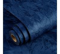 YENHOME Papier Adhesif Mural Bleu 40 x 500 cm Adhésif Meuble pour Velours Adhésive pour Salon Porte et Design Mural Papier Peint Autocollant Velours Stickers Meuble Papiers Deco