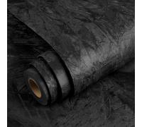 YENHOME Papier Mural Autocollant Velours Noir 40x500cm Deco Adhésif Meuble Armoires Papier Peint Feutré Aspect Velours Film Autocollant Meuble Idéal pour Décoration d'Intérieur