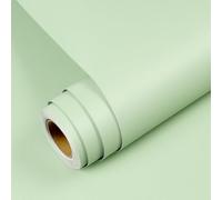 YENHOME Papier Peint Autocollant Vert Mat 40x500cm Papier Adhesif Vert Menthe Mural Decoratif Chambre Enfant Salon Rouleau Adhesif Film Vinyle Autocollant Plan De Travail Cuisine Armoire