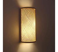 Yenisai Bambou Osier Rotin Applique Murale Applique Rustique Lumière Chambre Chevet Couloir E27 Lampe Murale Rustique Applique Murale Bambou, Laveuse Murale Intérieure-UNE