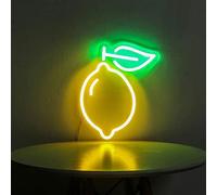 Yenisai Enseigne Murale Neon LED Neon Lumires Forme de Fruits Mignons USB Pour Chambre Coucher Anniversaire Fte Bar Decoration -Citron 40 cm x 50 cm Silicone