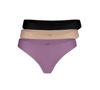Yenita Lot de 3 strings invisibles pour femme - Sans coutures - En microfibre, Mélange (noir/taupe/prune), M