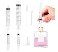 YENOVO Kit d'outils de transfert de parfum, grand entonnoir distributeur de bouteille et pompe distributrice de seringue, ensemble rechargeable pour voyage cosmétique parfum transfert vers petites