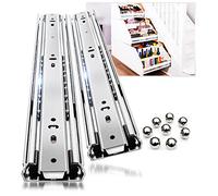 YENUO Glissières de tiroir robustes à extension complète 300 350 400 450 500 550 600 650 700 750 800 850 900 950 1000 mm latéral 68 kg 1 paire (Sans Serrure, 16 inch(400mm))