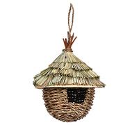 YENVWG Nichoir à oiseaux en herbe naturelle - Maison à oiseaux décorative tissée à suspendre - Maison pour animal domestique