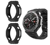 Yenwen Coque pour Amazfit T-Rex 3 Protection Écran, 2 Pièces PC Housse étui Protection, D'écran Verre Trempé, HD Clear Anti-Rayures Case - Noir