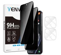 Yenwen Lot de 2 films de protection d'écran en verre trempé anti-espion pour Xiaomi 15T 5G / 15T Pro - Avec 2 films de protection pour appareil photo - Dureté 9H